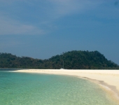 Koh Chuku, with Koh Tanga in the background and catamaran Nina at anchor between the two