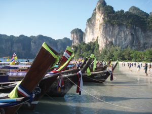 Once tranquil Rai Lei receives its fair share of day trippers, most arriving by traditional longtail boat - Photo by Bill O'Leary