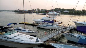 Malacca marina, river entrance and CIQ building - Photo by Bill O’Leary