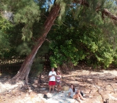 Southeast Asia Pilot co-author and publisher, Grenville Fordham, flying the drone with family on Railay Beach