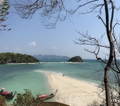 View of Koh Thap, Koh Tup and the sandbar from the top of Koh Dam Khwan