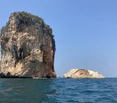 A large chunk of a small island fell into the sea