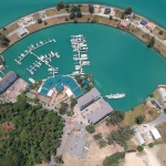 Drone shot of Port Dickson&#039;s Admiral Marina