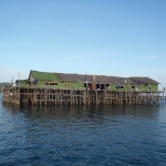 Kelong fishing tourism structure, 20 miles southwest of Pulau Sibu