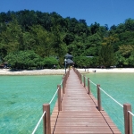 Timber jetty at Pulau Gaya North