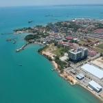 Drone shot of Port Dickson&#039;s McDonalds anchorage 