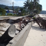 Welcome sign on beachfront at Pulau Tinggi, Malaysia