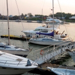 A selection of yachts and smaller power boats at Royal Selangor Yacht Club