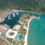 The marina and the open anchorage at Telaga Harbour, Langkawi
