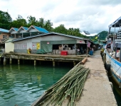 Village buildings on stilts at Ao Salat, Koh Kut