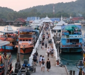 Lively Bang Bao pier on Koh Chang