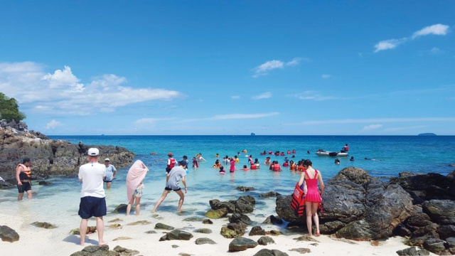 Feeding fish, once popular with day trippers, is now illegal