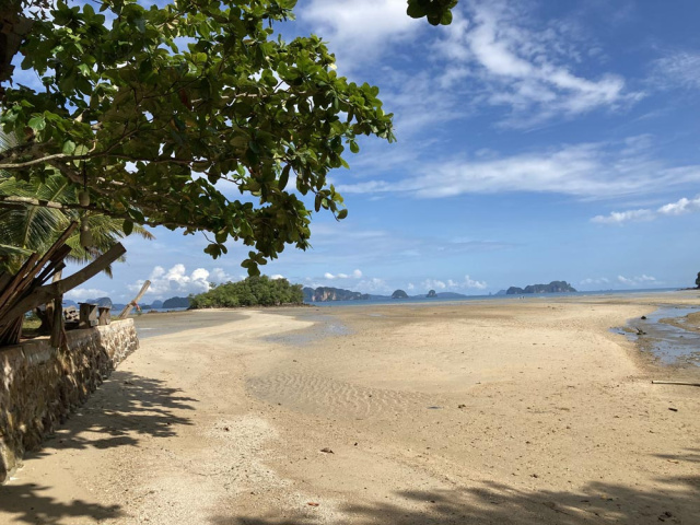 At low tide you can walk from the beach to the island, Koh Nui