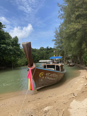 Koh Yao Noi presents so many beautiful photo opportunities like this long tail boat waiting for the tide