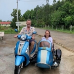 Shopping with motorbike and sidecar on Yao Noi