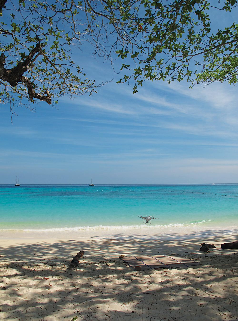 Flying a drone at Koh Rok Nai