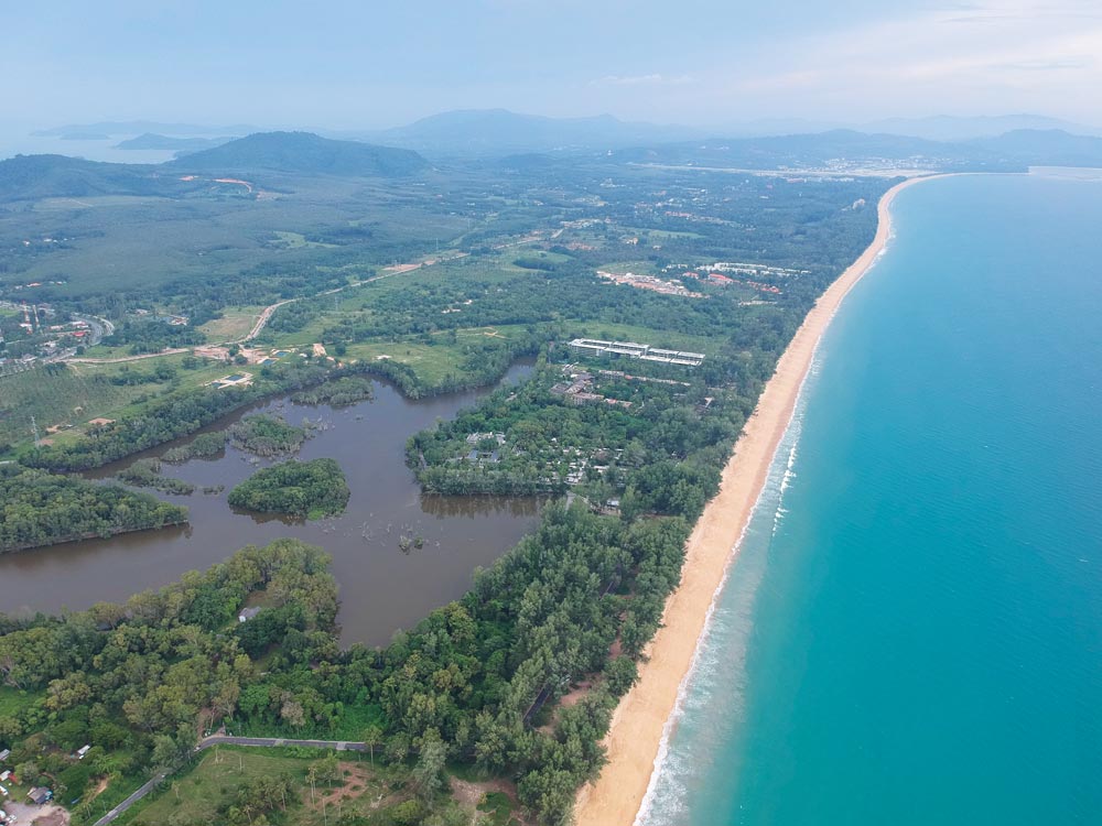 Mai Khao beach looking towards Phuket airport