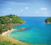 Ya Nui beach showing isolated rock at low tide